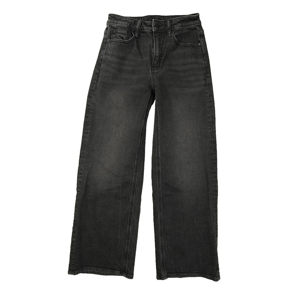 Quince Bella Stretch Relaxed Straight Jeans Women's 27 Charcoal Black Ankle